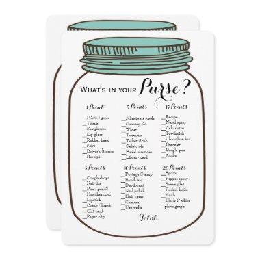 Mason Jars 2x Bridal Shower Games Purse | Wishes Invitations