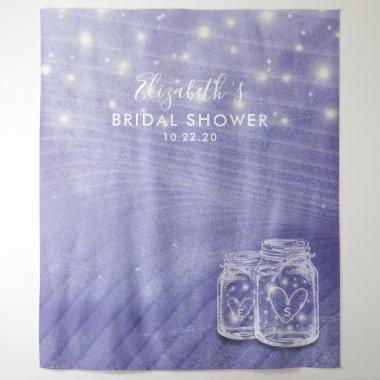 Mason Jars String Lights Bridal Shower Backdrop
