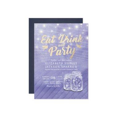 Mason Jars String Lights EAT Drink & Party Wedding