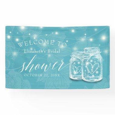 Mason Jars String Lights Floral  Sign