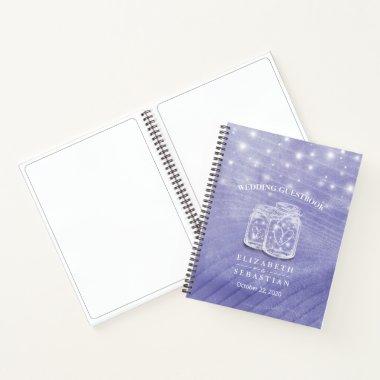 Mason Jars String Lights Wedding Guest Notebook