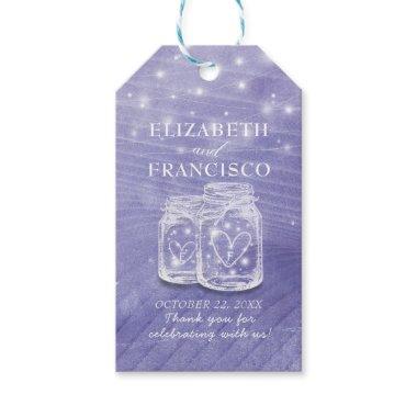 Mason Jars & String Lights Wedding Thank You Gifts Gift Tags