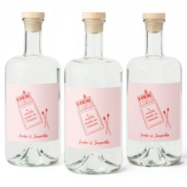 Match Made in Heaven Pink & Red Retro Liquor Bottle Label