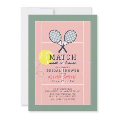 Match Made in Heaven Tennis Court Bridal Shower Invitations