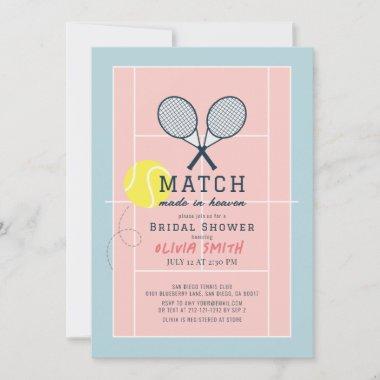 Match Made in Heaven Tennis Court Bridal Shower Invitations