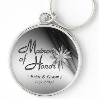 Matron of Honor Black and White Custom Keychains