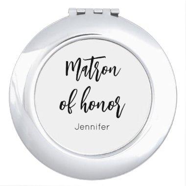 Matron of Honor Black White compact mirror