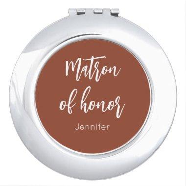 Matron of Honor Brown Terracotta compact mirror