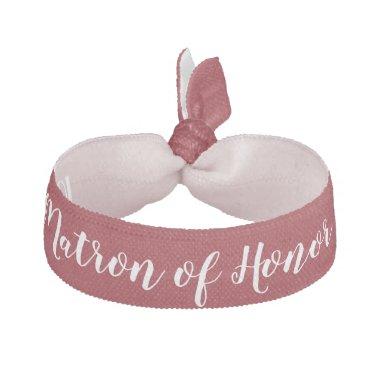 Matron of Honor Deep Red White Wedding Party Gift Elastic Hair Tie