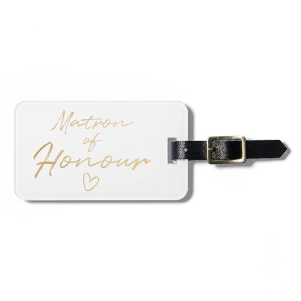 Matron of Honor - Gold faux foil Luggage Tag
