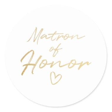 Matron of Honor - Gold faux foil sticker