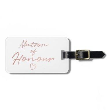 Matron of Honor - Rose Gold faux foil Luggage Tag