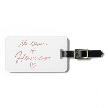 Matron of Honor - Rose Gold faux foil Luggage Tag