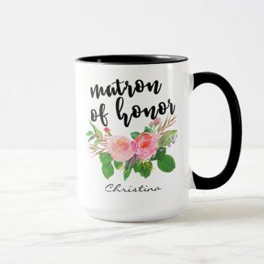 Matron of honor Watercolor Floral Personalized Mug