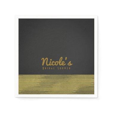 Matte Gold Modern Glam Sequins Chic Elegant Party Paper Napkins