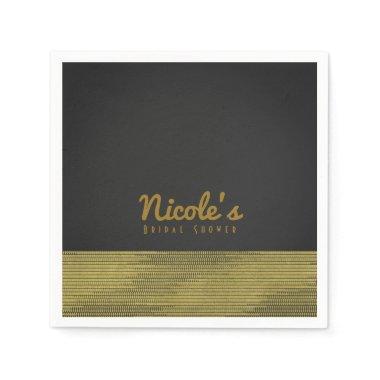 Matte Gold Modern Glam Sequins Chic Elegant Party Paper Napkins