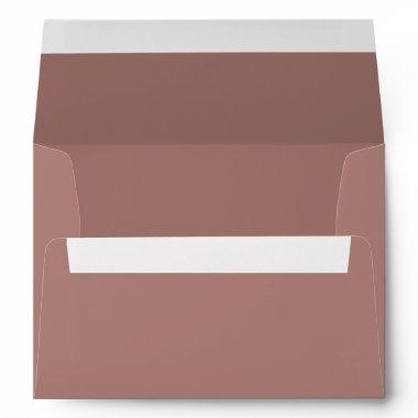 Mauve / dusty rose minimalist fall autumn wedding envelope