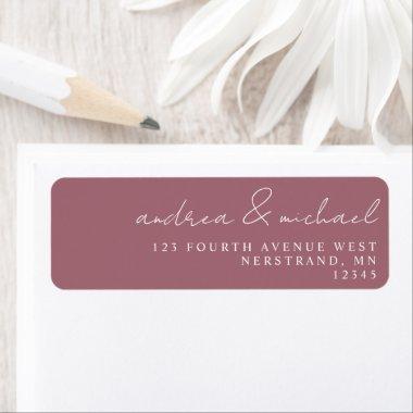 Mauve / Dusty Rose Wedding Return Address Label