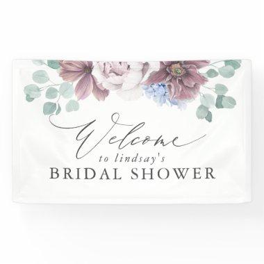 Mauve Floral Bridal / Baby Shower Welcome Banner