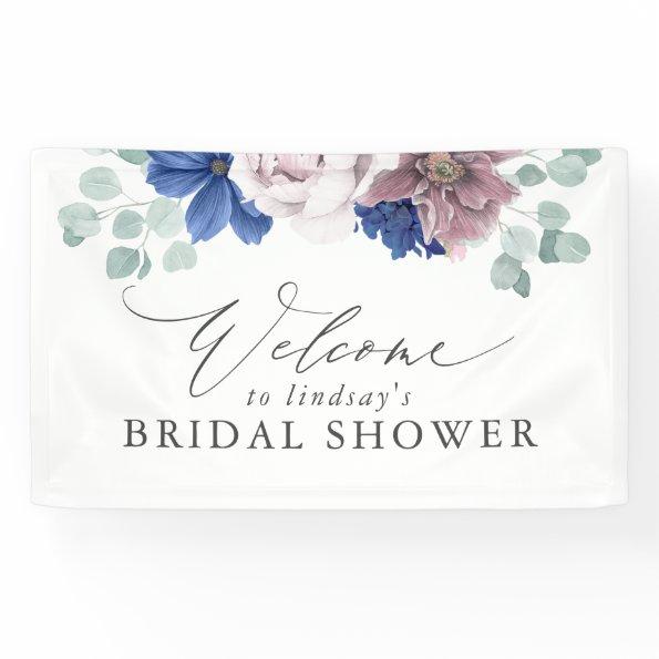 Mauve Floral Bridal / Baby Shower Welcome Banner