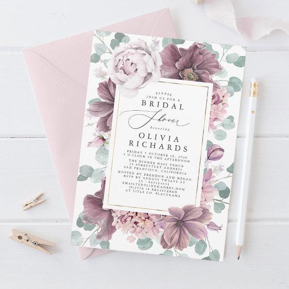 Mauve Flowers and Greenery Elegant