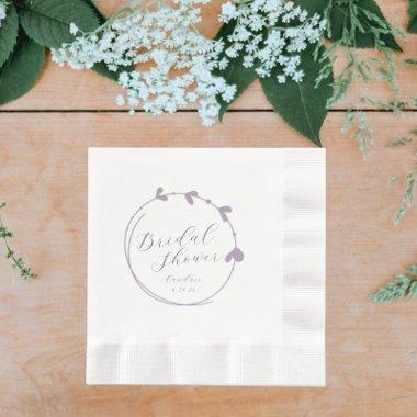 Mauve Simple Heart Wreath  Napkins
