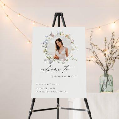 Meadow Floral Wreath Bridal Shower Welcome Foam Board