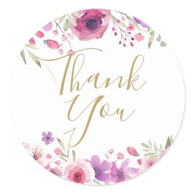 Meadow Flowers Thank You Classic Round Sticker