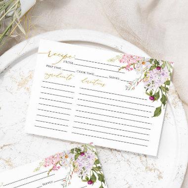 Meadow Wildflower Bridal Shower Recipe Invitations
