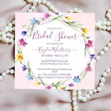 Meadow wildflowers boho bridal shower Invitations