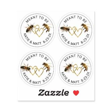 Meant to Be Mini Honey Jar Bee Labels Wedding