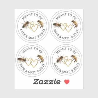 Meant to Be Mini Honey Jar Bee Labels Wedding