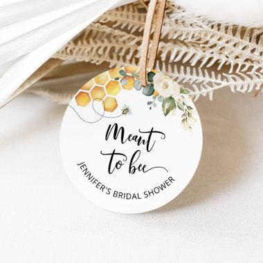 Meant to bee bridal shower Classic Round Sticker Favor Tags