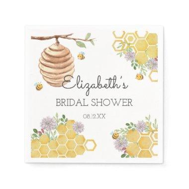 Meant to Bee Bridal Shower Watercolor Beehive Napkins