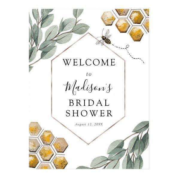 Meant to Bee Eucalyptus Baby Shower Welcome Poster