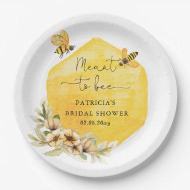 Meant To Bee Honeybee Floral  Paper Plates
