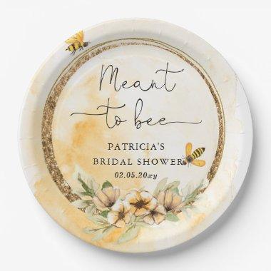 Meant To Bee Honeybee Floral  Paper Plates