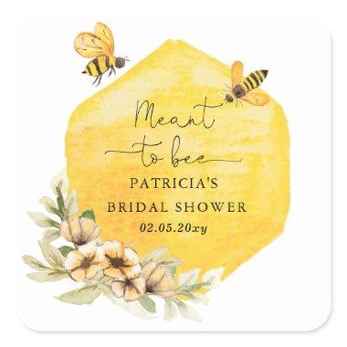Meant To Bee Honeybee Floral  Square Sticker