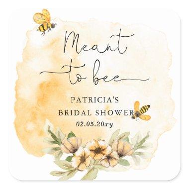 Meant To Bee Honeybee Floral  Square Sticker