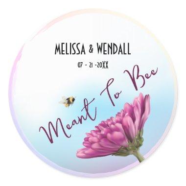 Meant To Bee Mauve Floral Classic Round Sticker