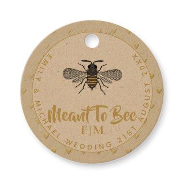 Meant To BEE Monogram Wedding  Thanks Favor Tags