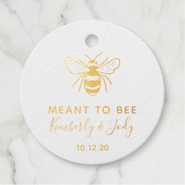 Meant to Bee Real FOIL Wedding Honey Favor tags