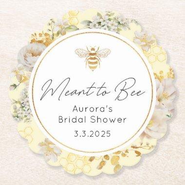 Meant to bee sticker. Bee bridal shower Paper Coaster