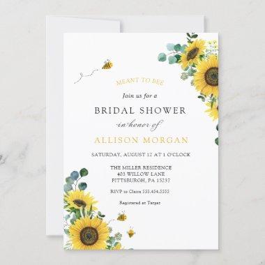 Meant to Bee Sunflower Bridal Shower Invitations