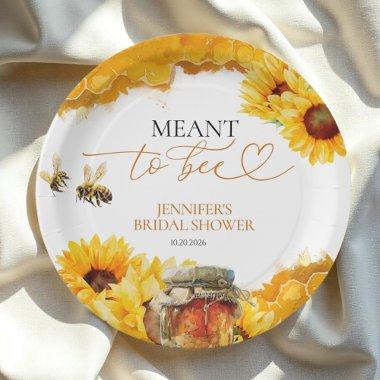 Meant To Bee | Watercolor Sunflower  Paper Plates