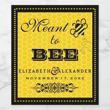 Meant To Bee Wedding Guest Favor Wine Bottle Label