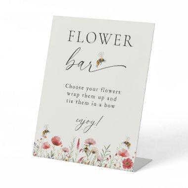 Meant To Bee Wildflower Bridal Shower Flower Bar Pedestal Sign