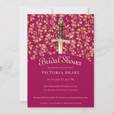 Medieval Gold Bridal Shower Invitations
