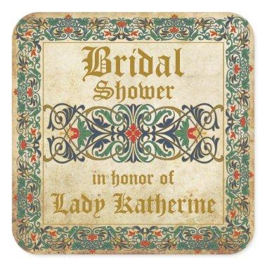 Medieval Manuscript Goth Bridal Shower Label