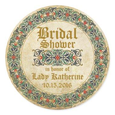 Medieval Manuscript Goth Bridal Shower Label